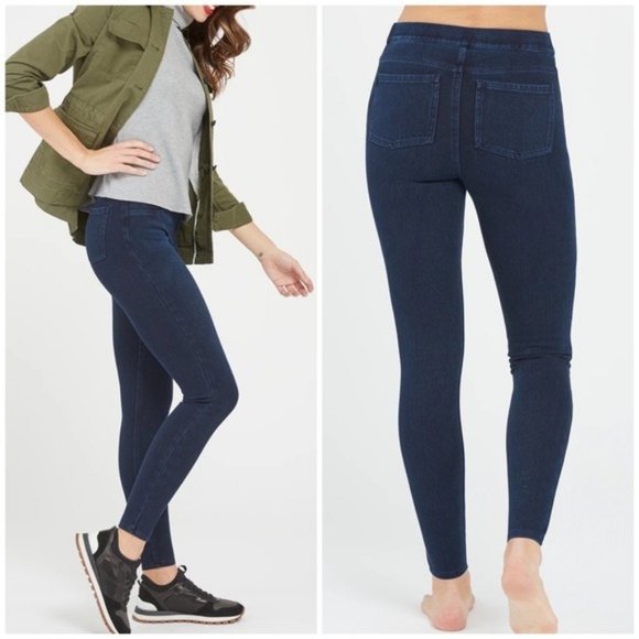 SPANX Pants - Spanx high rise Jean leggings dark wash large